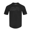 Men's triple black crew-neck T-shirt with embossed front logo