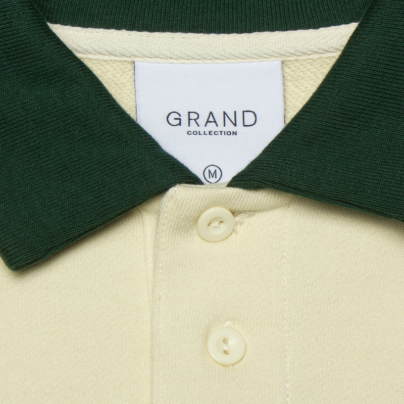 Grand Collared Sweatshirt Color : Cream / Forest