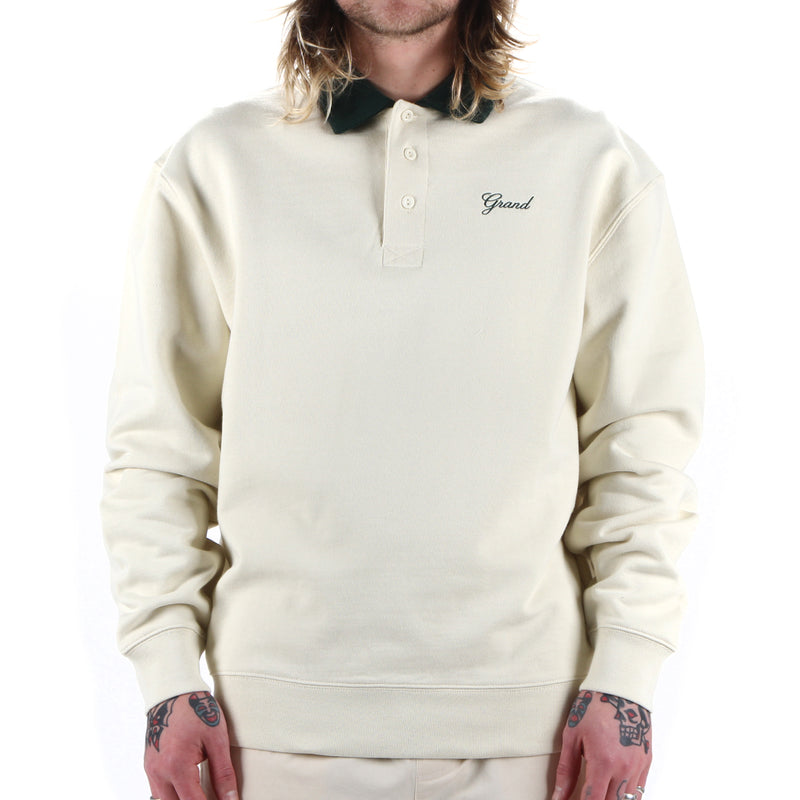 Grand Collared Sweatshirt Color : Cream / Forest