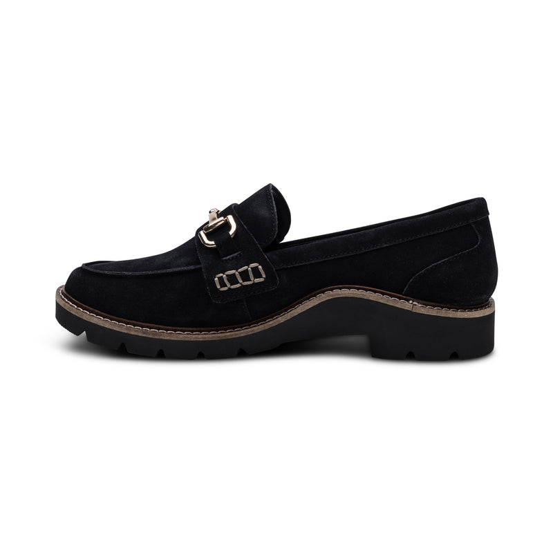 Collette Black Suede Loafer