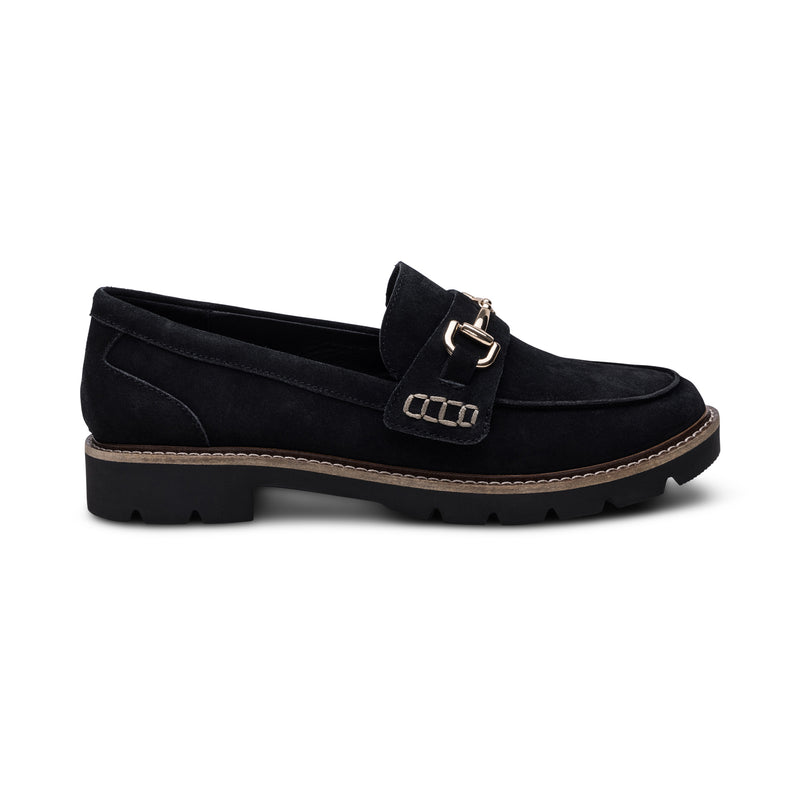 Collette Black Suede Loafer