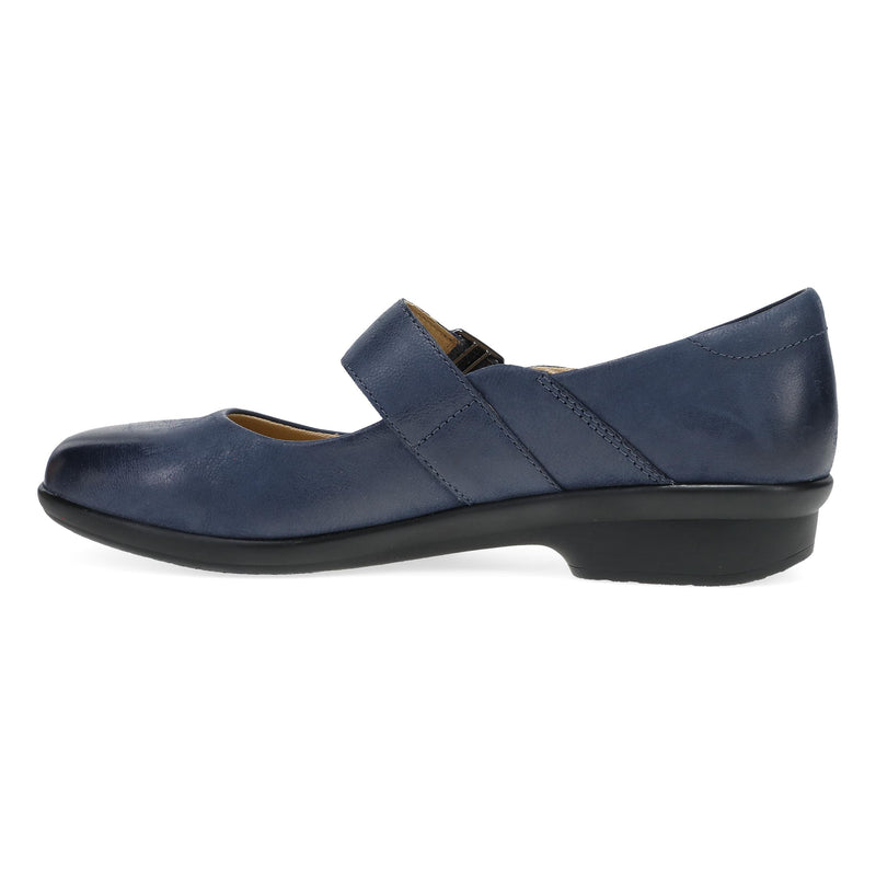Side image of Collette Navy Burnished Nubuck
