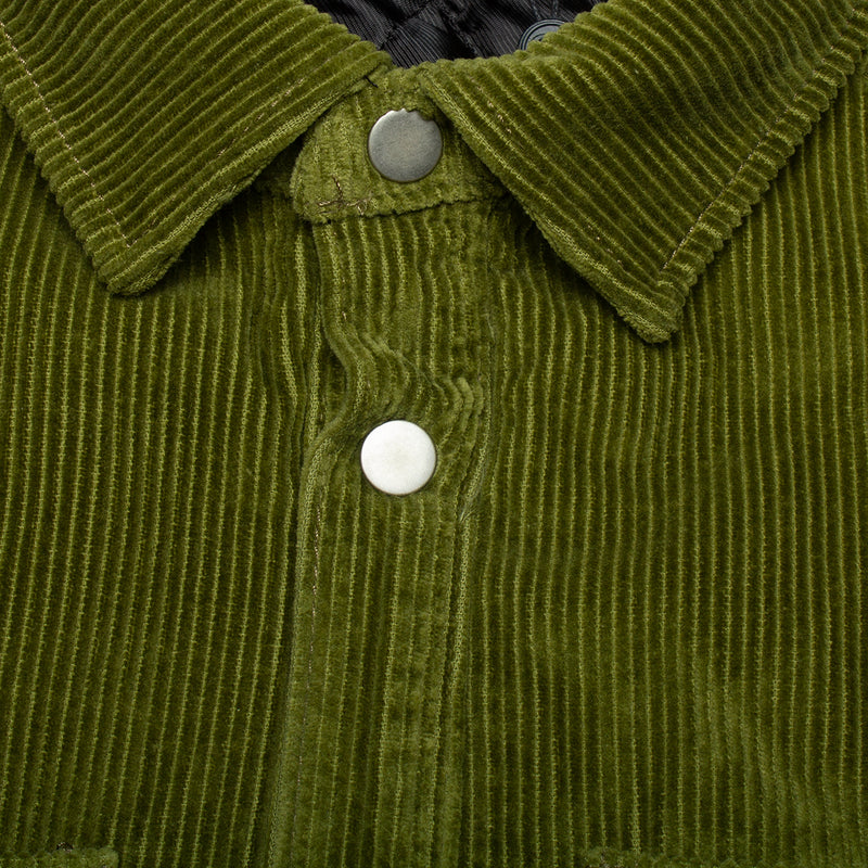 Stussy Cord Quilted Overshirt : Olive
