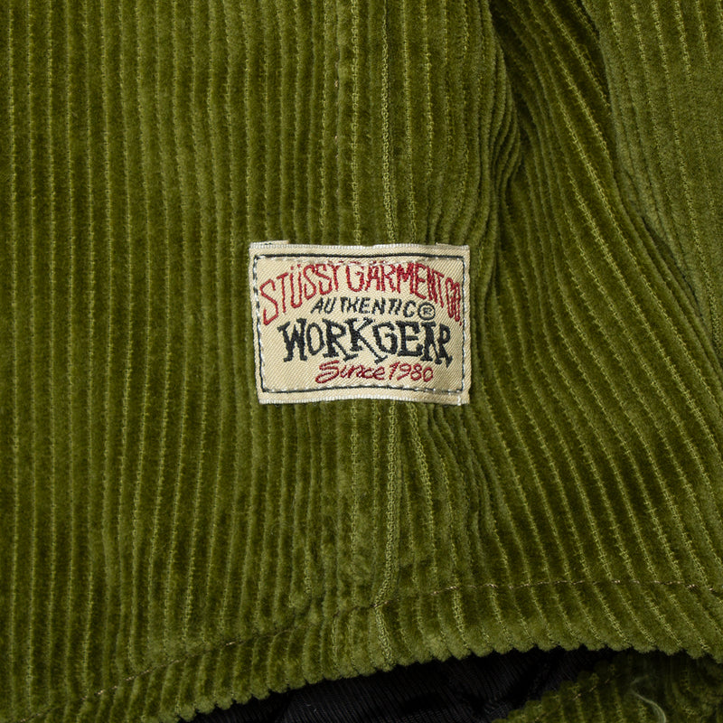 Stussy Cord Quilted Overshirt : Olive