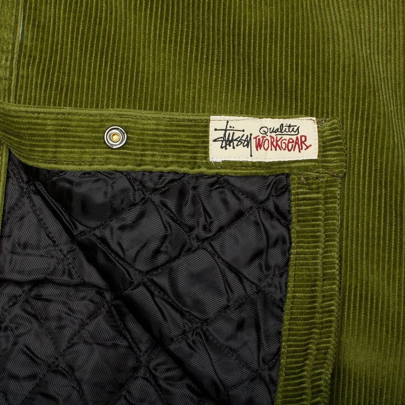 Stussy Cord Quilted Overshirt : Olive