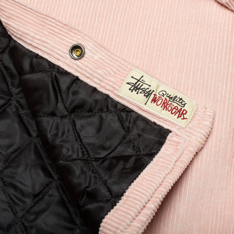 Stussy Cord Quilted Overshirt : Washed Pink