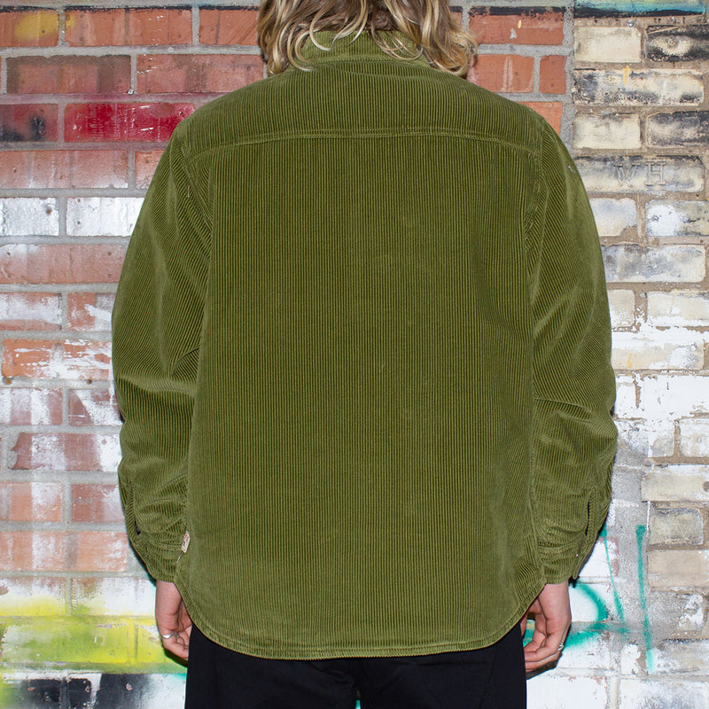 Stussy Cord Quilted Overshirt : Olive