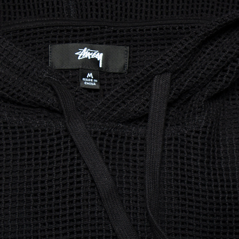 Stussy Cotton Mesh Hoodie Style # 1140323 Color : Black