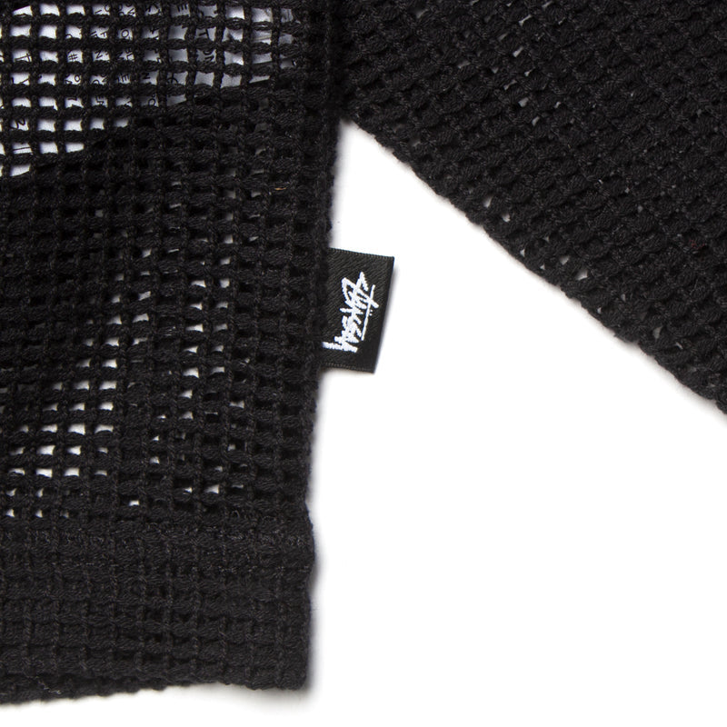 Stussy Cotton Mesh Hoodie Style # 1140323 Color : Black