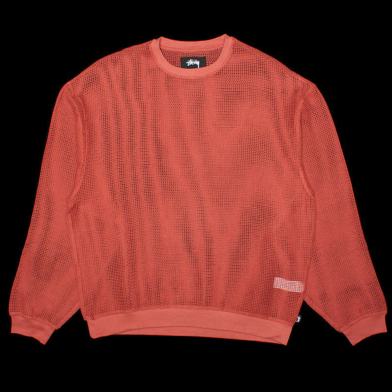 Stussy Cotton Mesh L/S Crew Brick