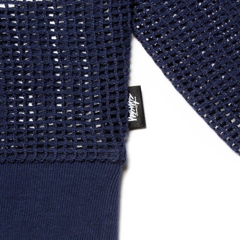 Stussy Cotton Mesh L/S Crew Navy