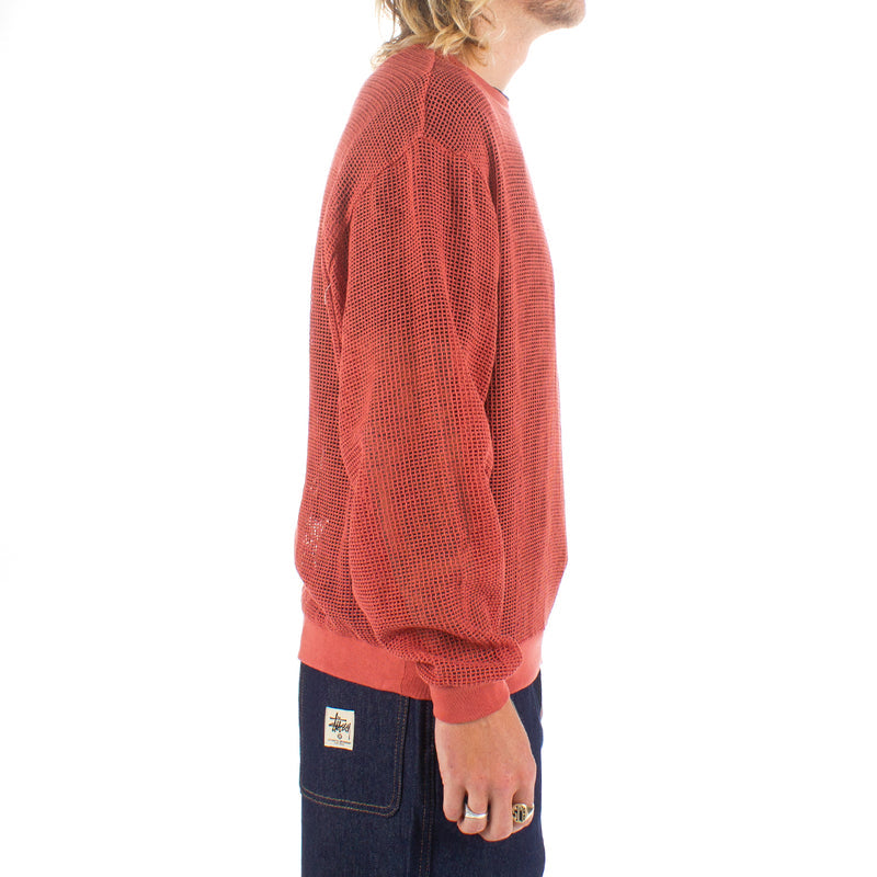 Stussy Cotton Mesh L/S Crew Brick