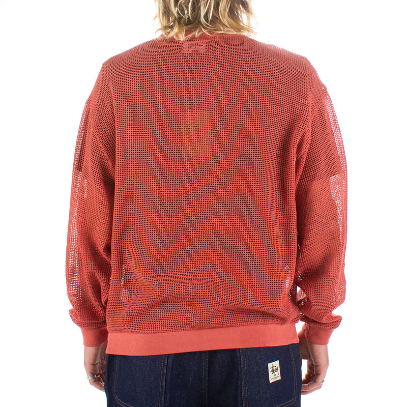 Stussy Cotton Mesh L/S Crew Brick