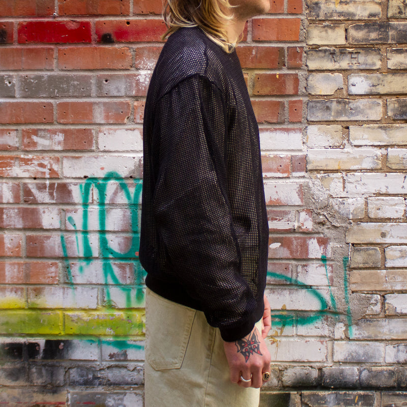 Stussy Cotton Mesh L/S Crew Style # 1140295 Color : Black