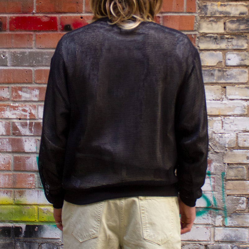 Stussy Cotton Mesh L/S Crew Style # 1140295 Color : Black