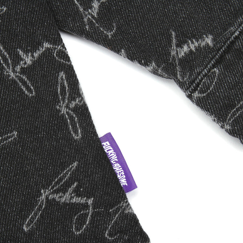 Fucking Awesome Cursive Washed Denim Overshirt Black