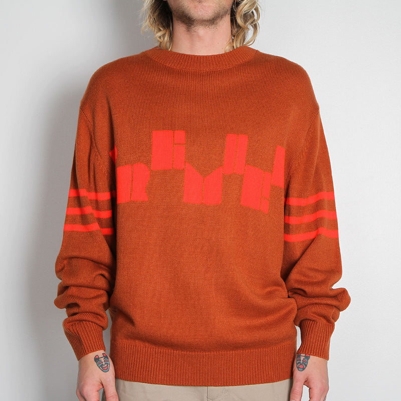 Premier Deco Knit Sweater : Brown / Orange
