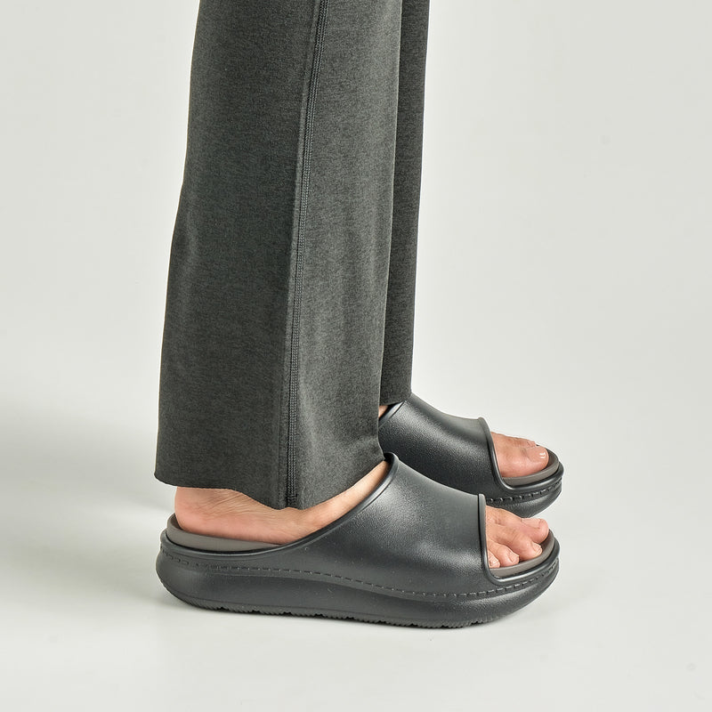 Close up of black molded slides.