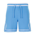 Men's basketball shorts, University Blue, drawstring waist, striped trim