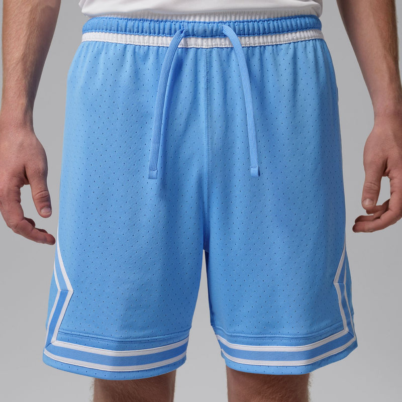 Men's basketball shorts, University Blue, elastic waistband drawstring, side stripes