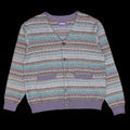 Fucking Awesome Dill Painting Intarsia Cardigan : Purple / Multi