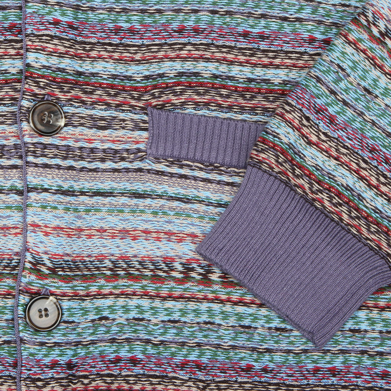 Fucking Awesome Dill Painting Intarsia Cardigan : Purple / Multi