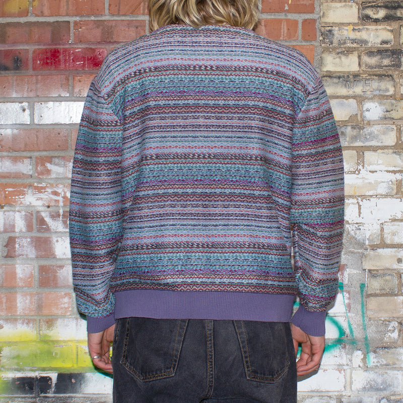 Fucking Awesome Dill Painting Intarsia Cardigan : Purple / Multi