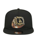 Black baseball cap with LA Dodgers championship patch on front