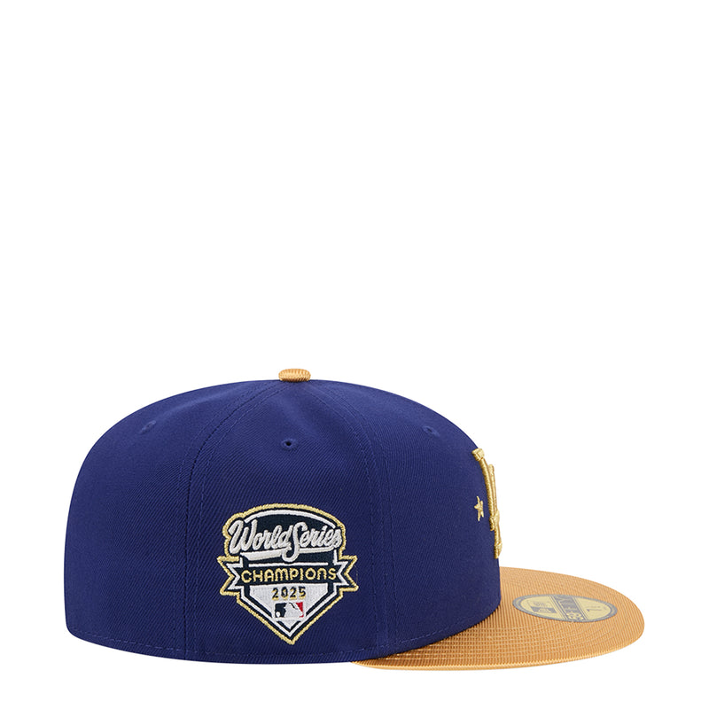 Navy and tan baseball cap with World Series Champions 2025 patch