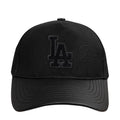 Black low-profile snapback hat with LA and Dodgers-style embroidered logos