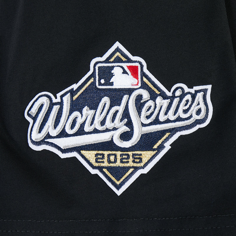 Men's black sleeve patch with World Series text and MLB-style diamond logo