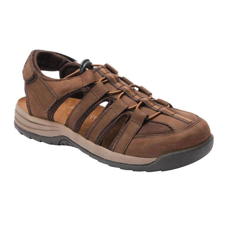 Drew Element Backstrap Sandal (Women) - Brown Nubuck Leather Sandal - Backstrap - The Heel Shoe Fitters