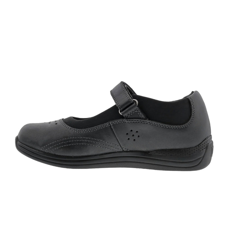 Drew Rose Mary Jane (Women) - Black Leather/Black Stretch Dress-Casual - Mary Janes - The Heel Shoe Fitters