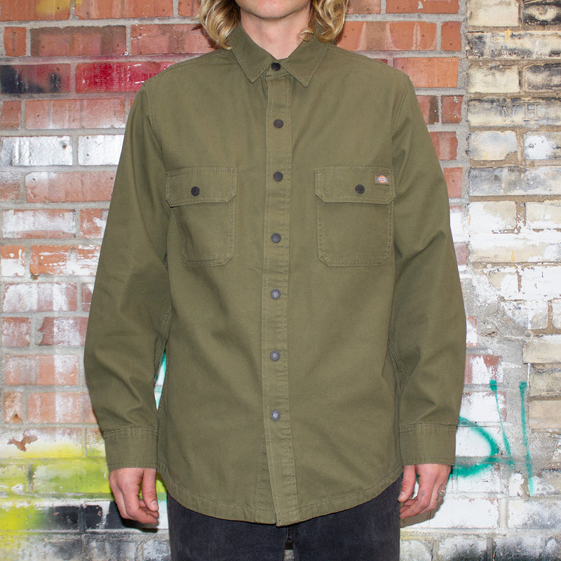 Dickies Duck Flannel-Lined Shirt Military Green