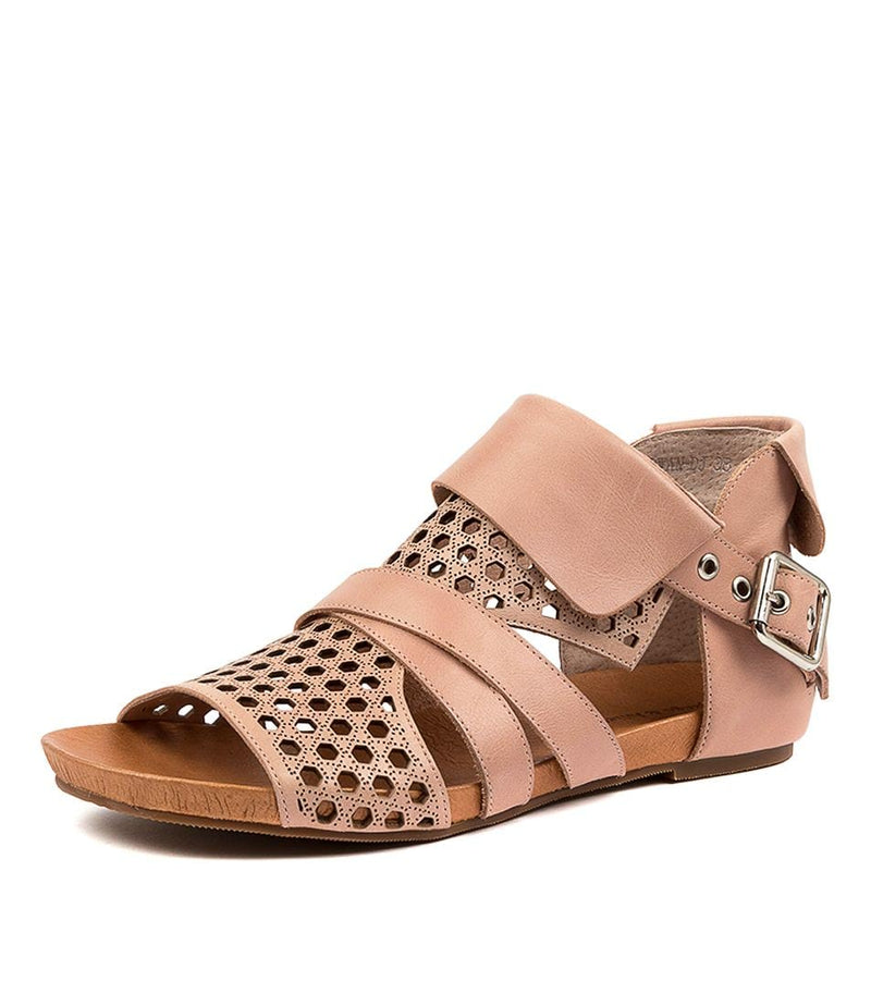 Side View Women's Django & Juliette Sandal in Blush Leather Sku: DJ14393P00LE