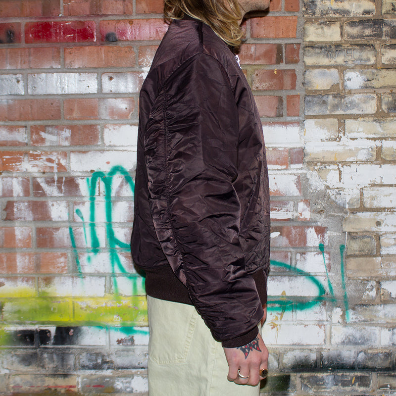 Stussy Dyed Nylon Bomber  Brown