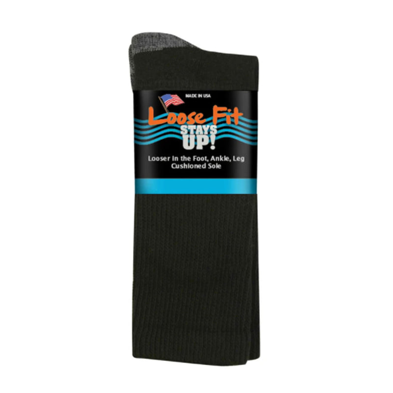 Extrawide Loose Fit Stays Up Cotton Crew Sock (Unisex) Accessories - Socks - Lifestyle - The Heel Shoe Fitters