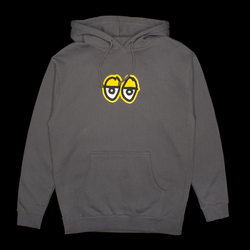 Krooked Eyes Hoodie Color : Charcoal / Yellow