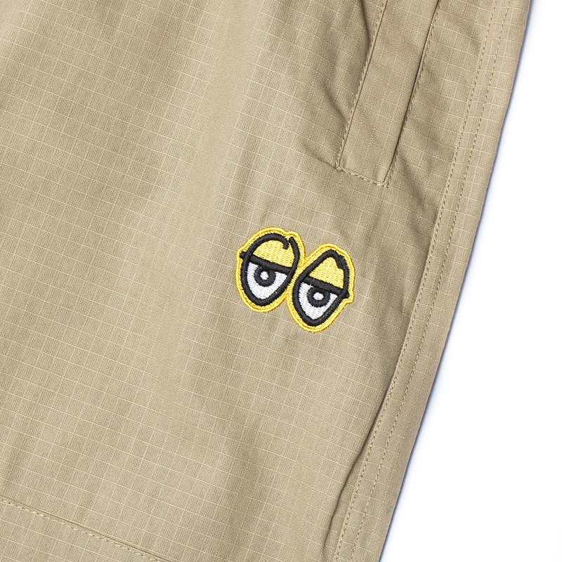 Krooked Eyes Ripstop Double Knee Pant Color : Khaki / Yellow