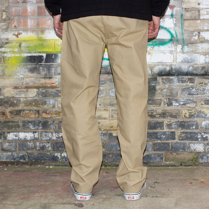 Krooked Eyes Ripstop Double Knee Pant Color : Khaki / Yellow