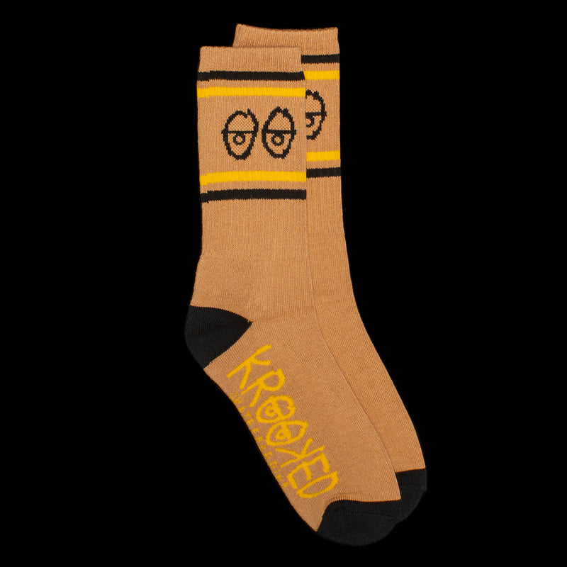 Krooked Eyes Sock  Brown / Gold