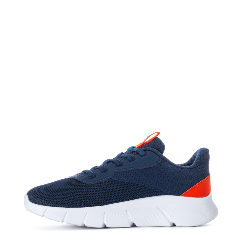 Kids FlexFocus Lite sneakers, navy upper with white sole and red side panel