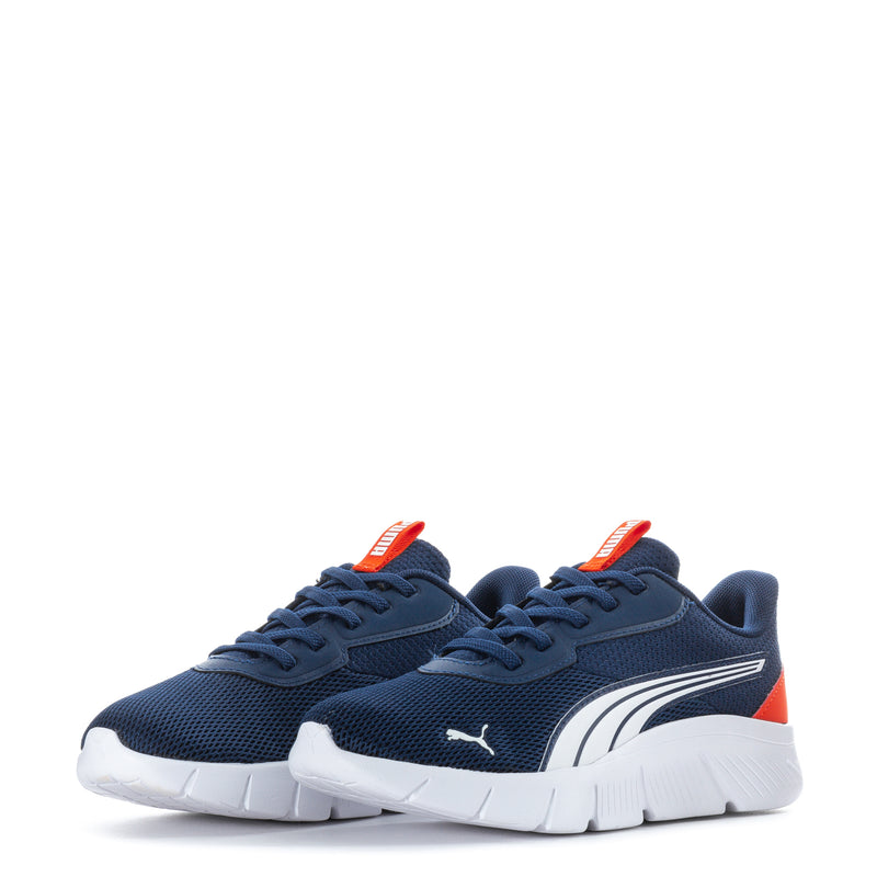 Kids FlexFocus Lite low-top sneakers, navy pair with white midsole and red accents