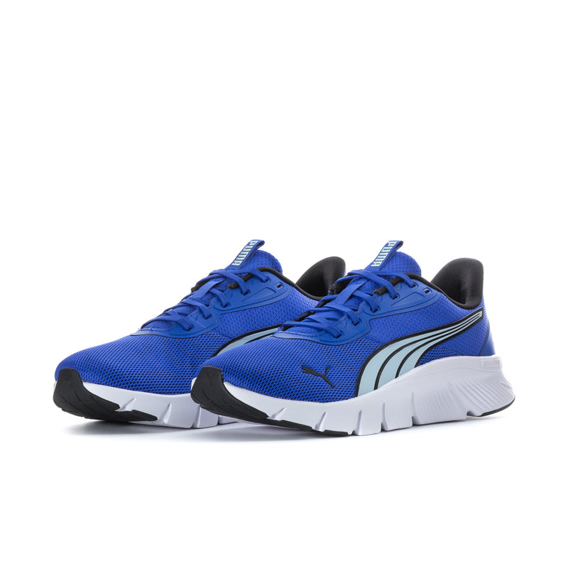 Pair of men's blue running shoes with black details and white midsole