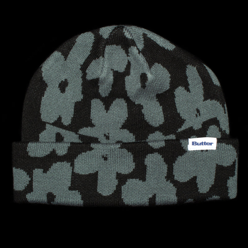 Butter Goods | Floral Beanie Color : Black