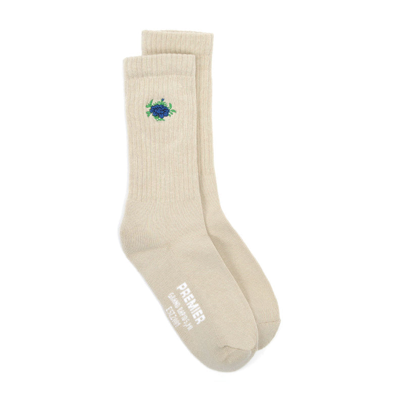 Floral Crew Sock Natural