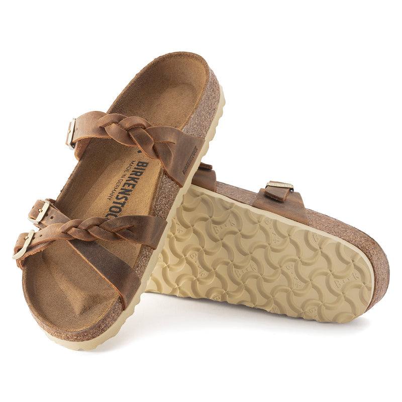 Franca Braided Cognac Oiled Leather