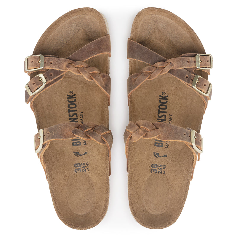 Franca Braided Cognac Oiled Leather
