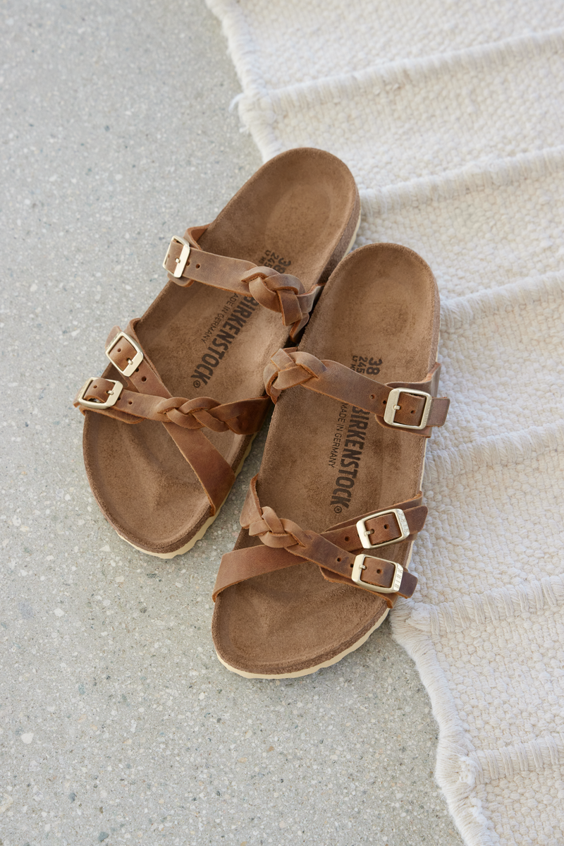 Franca Braided Cognac Oiled Leather