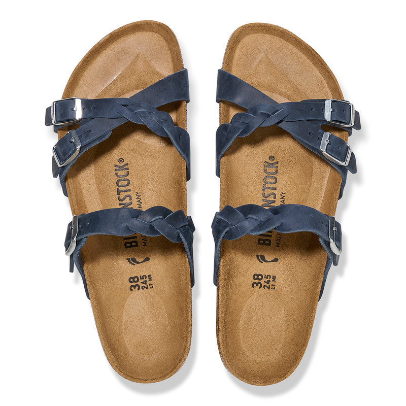 Franca Braided Navy Oiled Leather